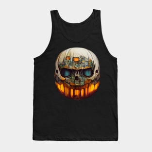 Pumpkin Skull Halloween Tank Top